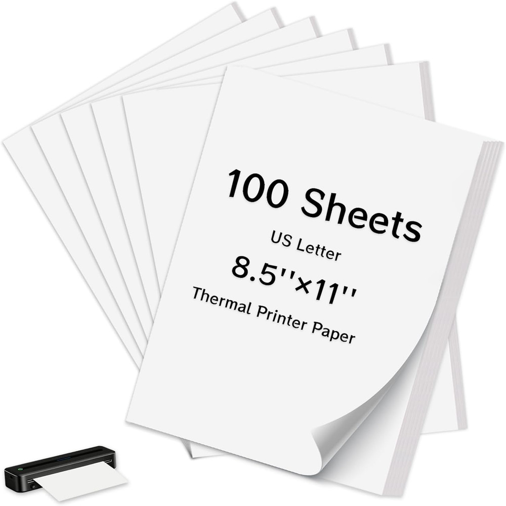 100 Sheets Thermal Printer Paper 8.5 X 11 Inch US Letter Size Safe Bpa-Free | Co