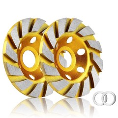 2pc 4″ Diamond Grinding Cup Wheel 12 Segments Turbo Concrete Stone Marble Cerami