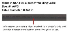 150 Amp Welding Leads SET Dinse 10-25 Connector #4 AWG Cable 15 FEET EACH LEAD