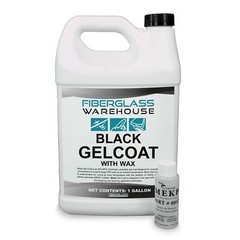 Fiberglass Warehouse Black Gel Coat –Gallon (WAXED) with 2oz MEKP Catalyst