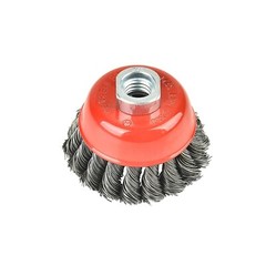 32 Pieces 4″ Knotted Wire Cup Brush carbon steel with 5/8-11 Thread rust removal