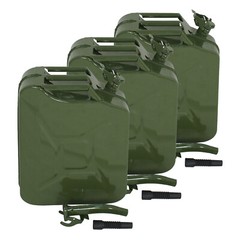 3X Jerry Can 5 Gallon 20L Metal Steel Tank Army Backup oline Emergency
