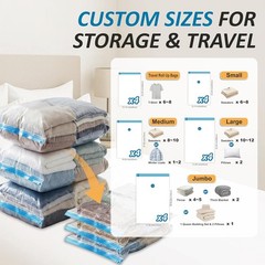 Vacuum Storage Bags, 80% Compression Vacuum Seal Space Saver Plastic Packaging