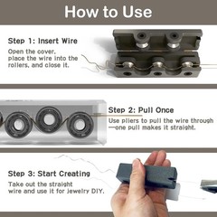 Y-II Wire Straightener Tool with 5 Bearings – Flip-Top Design for Jewelry Maki