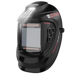 YESWELDER Auto Darkening Welding Helmet Fan Light 1/1/1/1 Color Solar Powered