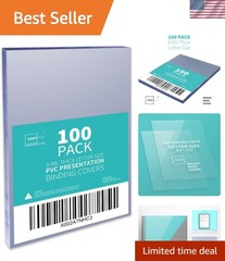 100 Pack 8mil PVC Clear Binding Presentation Covers, Letter Size, 8.5 x 11 In…