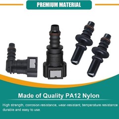 2 Sets Fuel Line Quick Connect, Push-On Release Hose Connectors Straight & Elbow
