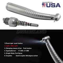 Dental High Speed Fiber Optic LED Handpiece / LED 6 Hole Quick Coupler