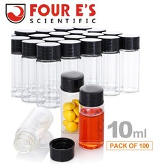 100PCS 4ml/10ml Glass Vials w/ Screw Caps Sample Vials Clear Small Bottle New