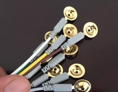 50pcs Din 1.5mm EEG Cable Colorful Copper Cup Electrode Gold-plated 1.5meters