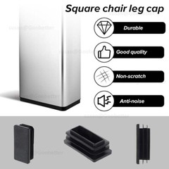 Rectangular Plastic End Caps For Tubing Blanking Plugs Inserts Furniture Feet