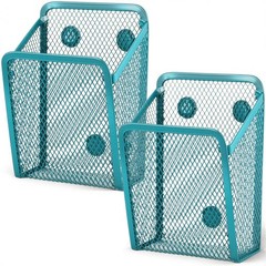 2 Pcs Large Magnetic Pencil Holder Mesh Stainless Steel Pen Basket Magnetic P…
