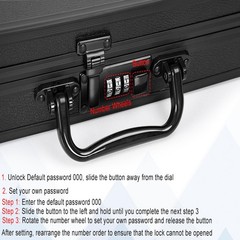 13x10x2.75 Inch Aluminum Briefcase Key Lock Clipboard Storage Box Case Protect