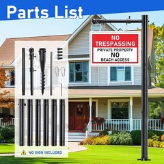 Real Estate Sign Post, 100 inch Realtor Yard Post for Sale 100″, black