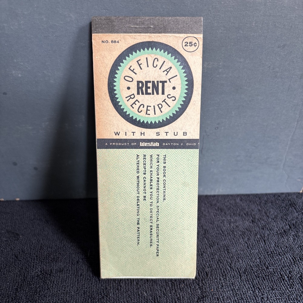 Vintage 1960’s Rent Receipt Book Ephemera
