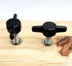 1/4-20 Thumb Screw T Bolts with Black Butterfly Plastic Tee Wing Knob Stainless