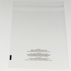 Poly Bags Resealable Suffocation Warning Clear Merchandise 1.5 mil Shirt Apparel
