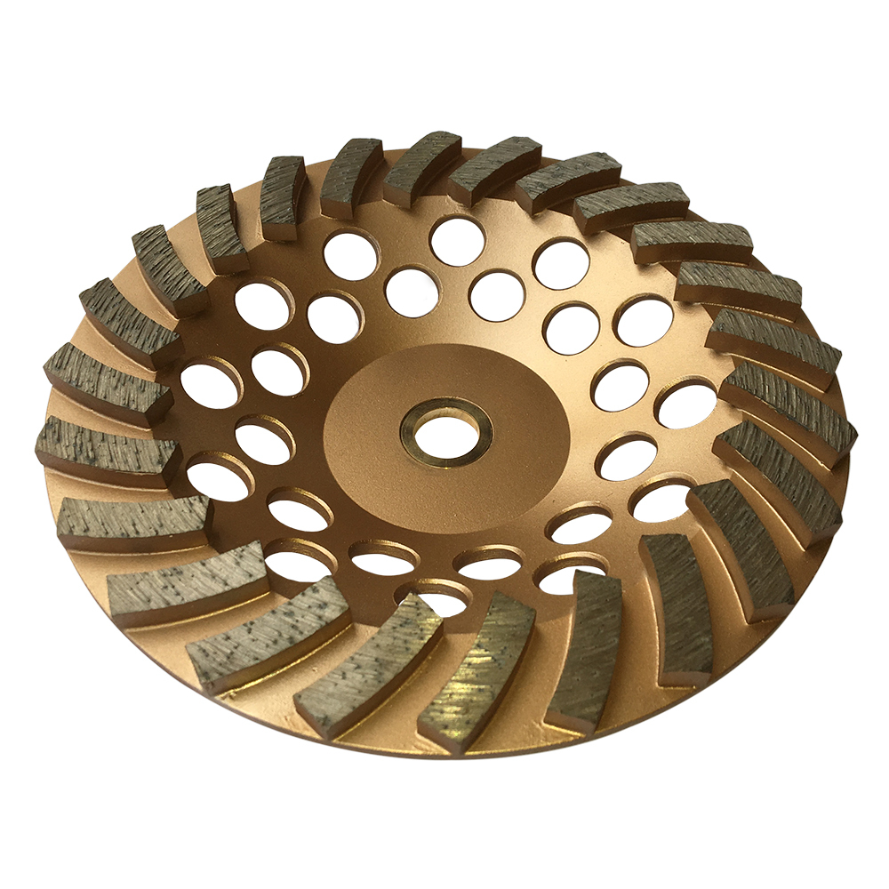 7″x24 Seg Diamond Concrete Spiral Turbo Grinding Cup Wheels 7/8-5/8 Arbor