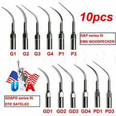 10× Dental Ultrasonic Piezo Scaler Tips fit Woodpeck EMS DTE SATELEC Handpiece