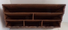 Vintage Lerner Faux Wood Look Plastic Desk Organizer 70s Retro MCM 3 Tier 6 Slot