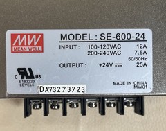 Mean Well 25A 24V AC-DC Enclosed Power Supply SE-600-24