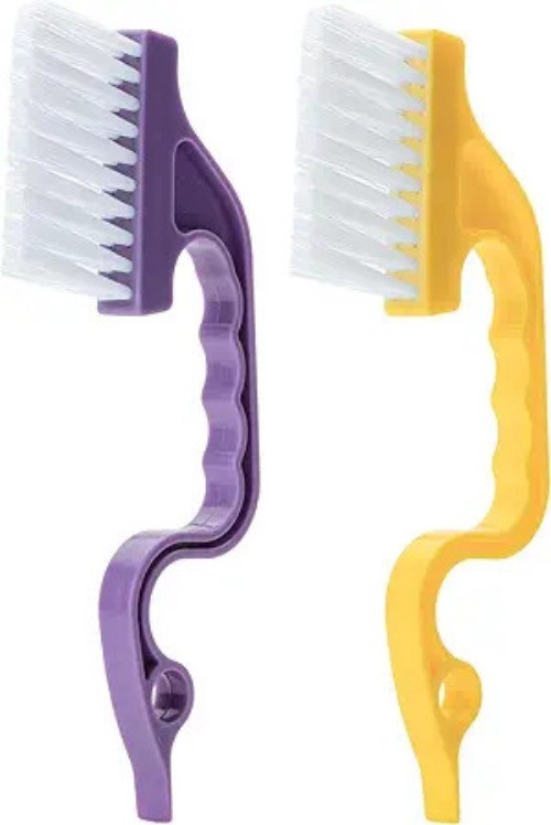 Window Track Cleaning Brush with Ergonomic Handle and Built-in Scrapr, Multipur
