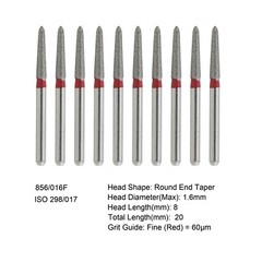 Dental Diamond Burs FG Round End Taper Pear Football Fine Coarse Grit 850 856