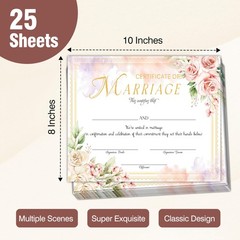 Floral Marriage Certificates, Wedding Certificate for Wedding Ceremony Propos…
