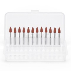 12pc/box Dental Abrasive White Stone/Silicone Porcelain Resin Polishing Burs FG