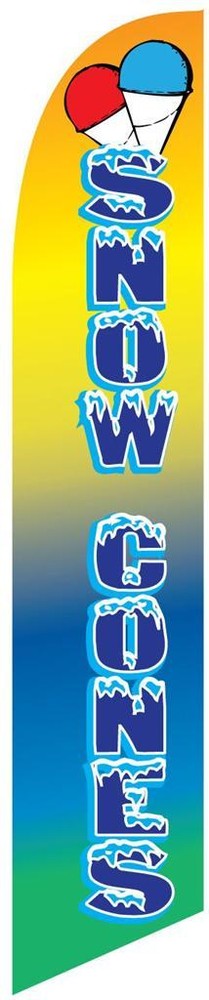 Snow Cones 12ft Feather Banner Swooper Flag – FLAG ONLY