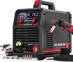 MIG Welder, 205A,110/220V, Gas/Gasless/Lift TIG/Stick 3 in 1 Welding Machine