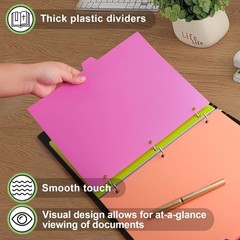16Pcs/2 Set Binder Dividers with Tabs, 8 Color Tab for 3 Ring Binder Dividers…