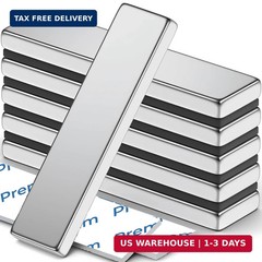 6 Pack Super Strong Neodymium Bar Magnets Heavy Duty, Large Flat Magnetic Strips