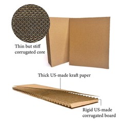 Corrugated Cardboard Sheets 4×6 Inch Rigid Craft Shipping Dividers 200 Pack