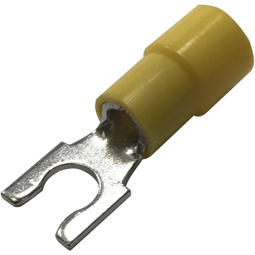 (100) Vinyl Insulated Spring Spade Terminal 12-10 AWG #10 Stud Wire Connector