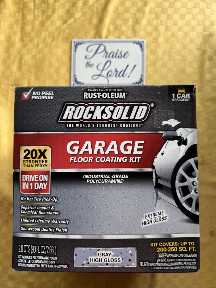 Rocksolid Garage Floor Coating Kit-60003, High Gloss 1-Car Garage Kit 90 Oz.