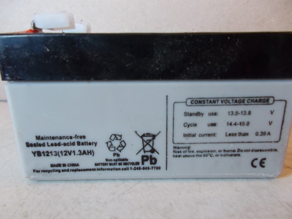 NEW Battery Giant YB1213 Maintenance Free Sealed Lead Acid 12V 1.3AH