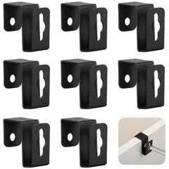 Hicarer 8 Pcs Metal Hanging File Bracket Clips Storage 0.5 inches, Black