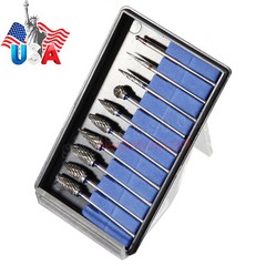 10X Tungsten Carbide Steel Dental Burs Burrs Tooth Drill 2.35mm Polisher Denture