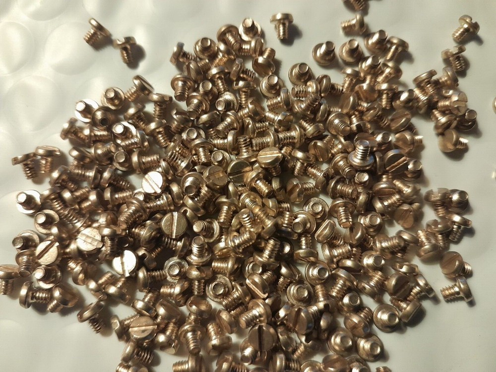 #2-56 X 1/8″ Machine Screws, Pan Head, Slotted, Solid Brass, SELECT QTY