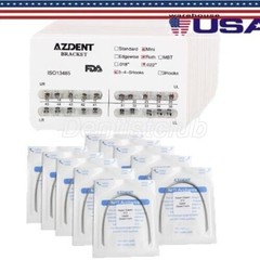 AZDENT Dental Orthodontic Braces Brackets Metal Mini Roth.022 Hook345/Arch Wires