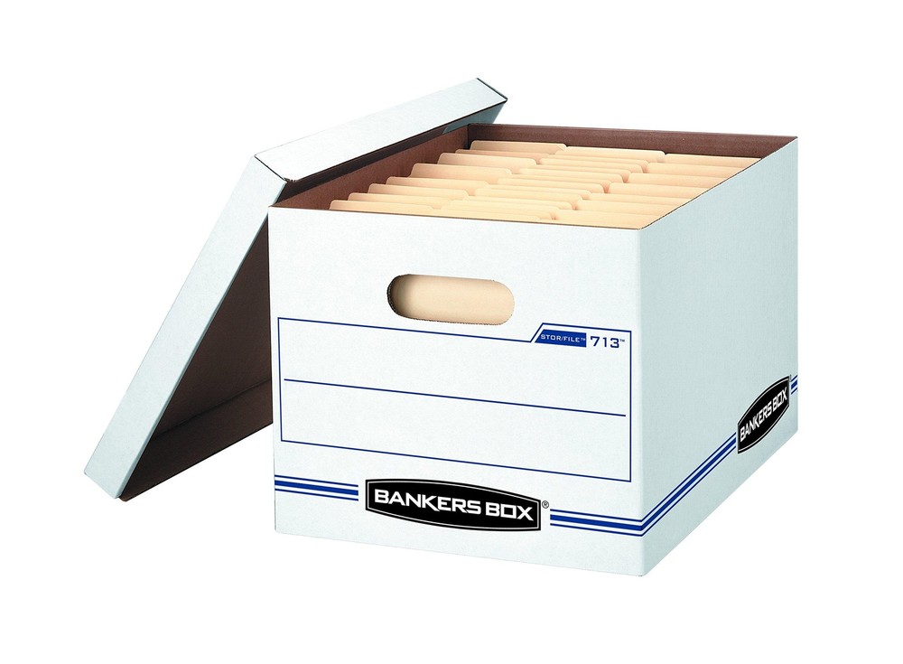 Bankers Box STOR/FILE Storage Boxes, Standard Set-Up, Lift-Off Lid,