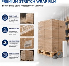 Shrink Wrap Pallet Wrap 18″ x 1500FT 80 Gauge Hand Stretch Plastic Film (4 Roll)