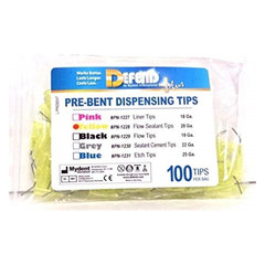 Mydent PN1228 Defend Pre-Bent Dispensing Dental Tips Yellow 20 Gauge 100/Pk