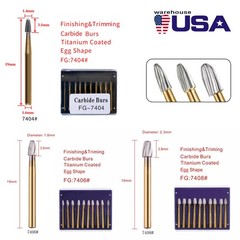 Dental Tungsten Carbide Bur Trimming & Finishing Egg Football FG7404/7406/7408