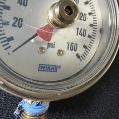WIKA 0-160 PSI Stainless Steel Pressure Gauge Max Pointer Used PSE&G Calibration
