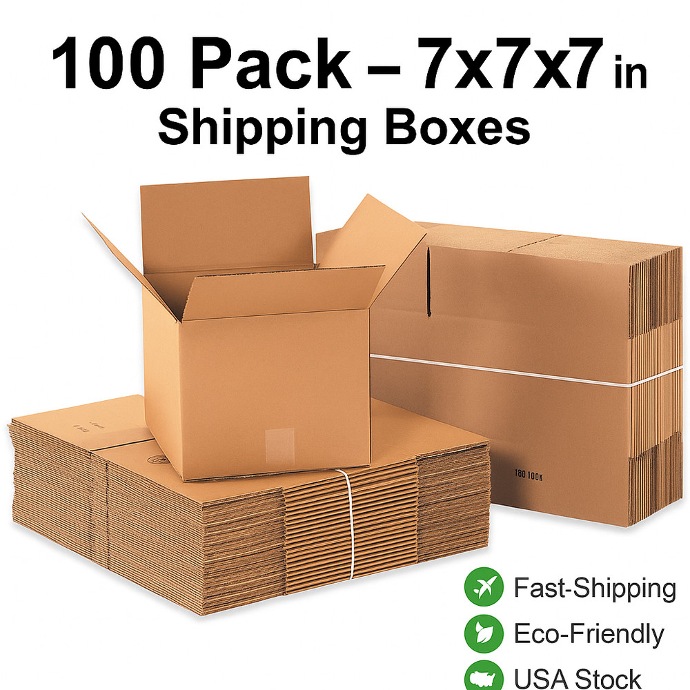 100 7x7x7 Cardboard Paper Boxes Mailing Packing Shipping Box Corrugated Carton