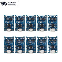 Compact 10pcs TP4056 5V 1A Lithium Battery Charging Boards with LED Indicators