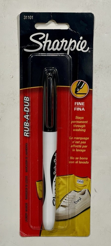 SHARPIE RUB-A-DUB LAUNDRY MARKER-FINE TIP-BLACK INK (#31101) 1 PACK-NEW