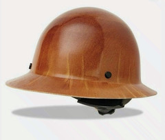 NEW MSA 475407 TAN Skullgard Full Brim Hard Hat W/Fast Track Ratchet Suspension